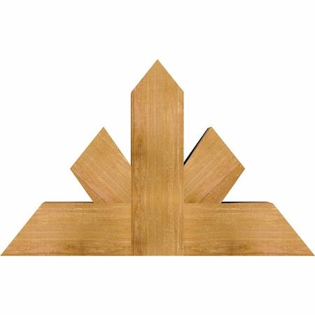 Ekena Millwork Saratoga Rough Sawn Timber Gable Bracket, Western Red Cedar, 36"W x 23"H x 6"D x 6"F, 15/12 Pitch GBW036X23X0606SAR00RWR